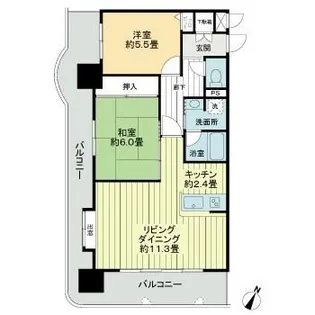 ライオンズマンション六ッ門第2【3階】の間取り