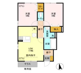 グランシャリオ大胡B【1階】の間取り