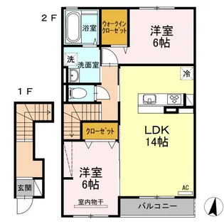 香川県高松市上林町【アパート】の間取り