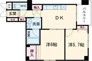 グランシャリオ国立【3階】の間取り