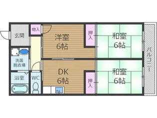 寺川マンション1号館【3階】の間取り