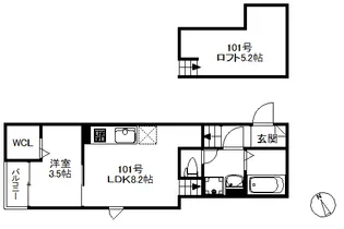 福岡県久留米市瀬下町【アパート】の間取り