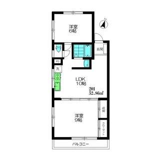 嶺ハイム【2階】の間取り