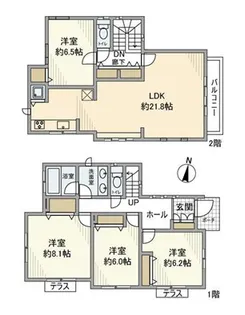 東京都大田区南久が原1【一戸建】の間取り