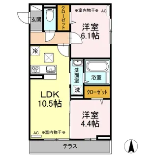 山形県寒河江市新山1【アパート】の間取り