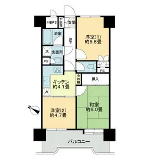 ライオンズマンション長町一丁目【2階】の間取り