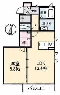 シェリール・ガーデン 弐番館【1階】の間取り