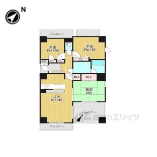 ローレルスクエア木津川台第1期4番館【1階】の間取り