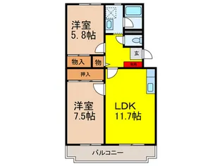 桐朋ハイツ【3階】の間取り