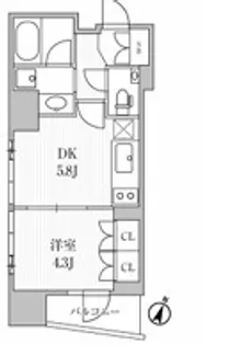 ディームス大手町ノース【7階】の間取り