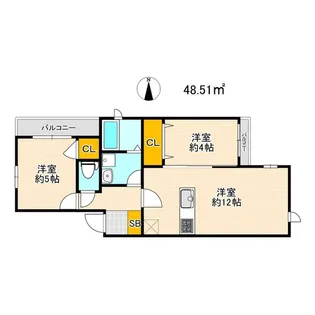 福岡県福岡市早良区原5【アパート】の間取り