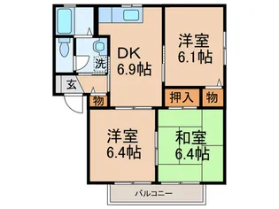 サニーホームズ御牧B【2階】の間取り