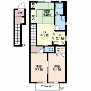 フレンズ【2階】の間取り