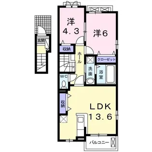ボヌール【2階】の間取り