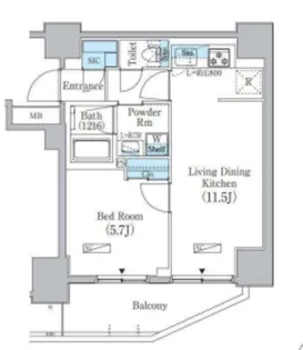 プライムブリス上野元浅草【7階】の間取り