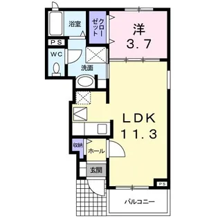 ハ-モニ-スクエアA【1階】の間取り
