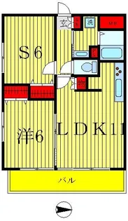 ウィステリア西新井【2階】の間取り