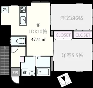 サンス仏向町A【1階】の間取り