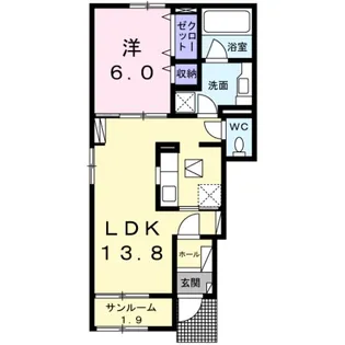 ロジュマン ココティエ2【1階】の間取り