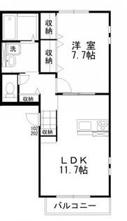 ベルグラース新保参番館【2階】の間取り