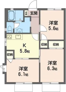 ハイツロックウエル【1階】の間取り