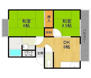 ハイツナガサワA【1階】の間取り