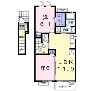 ディエス・リーオ【2階】の間取り