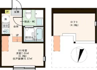 エアル北小岩【1階】の間取り