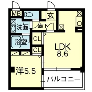 アベニュー清水東【1階】の間取り