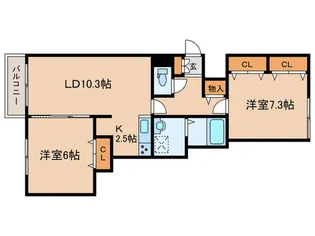 グランディオス月寒東【3階】の間取り