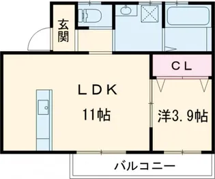 シャンドゥ・フルールB【1階】の間取り