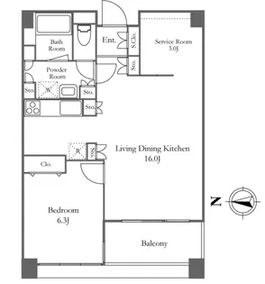 リバーシティ21イーストタワーズII【14階】の間取り
