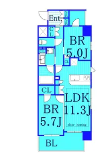 プレシエ横浜石川町【5階】の間取り