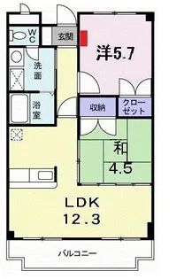 パークサイド弥勒【3階】の間取り