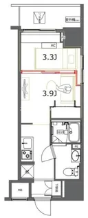 GENOVIA 東神田 green veil【2階】の間取り