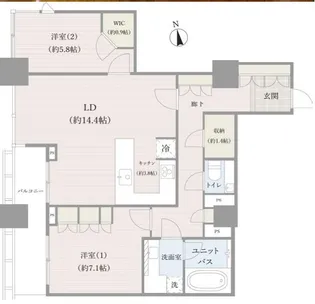 シティタワー高輪【30階】の間取り