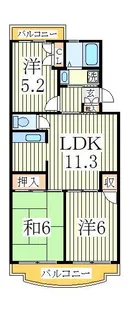 ジュネ向山1番館【2階】の間取り