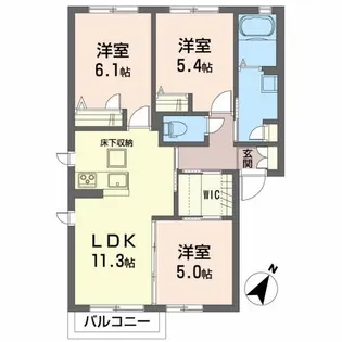 グリナージュA【1階】の間取り