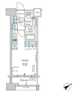 パークアクシス横浜山下町【7階】の間取り