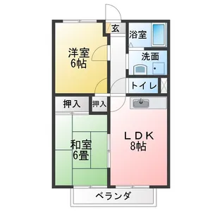 サンガーデン太子 A棟【1階】の間取り