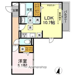 Clair島田【1階】の間取り