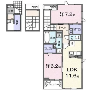 クレッセント毛呂山【3階】の間取り