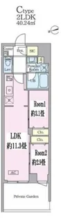 GARDEN XAVIS門前仲町【1階】の間取り