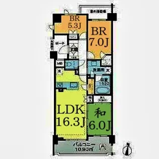 プラウド横濱ヒルトップ【5階】の間取り