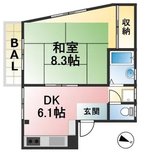 グラベルハイツ千駄木【2階】の間取り