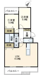名瀬東ハイツ【3階】の間取り