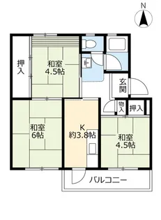 UR岩倉【3階】の間取り