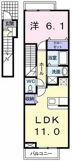 アルバ・ソーレ B【2階】の間取り
