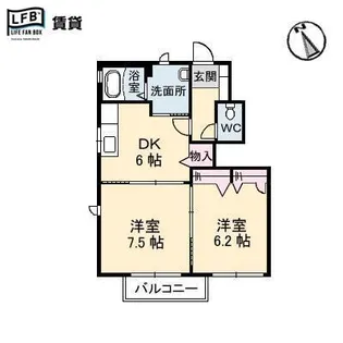 サンメゾン A【1階】の間取り