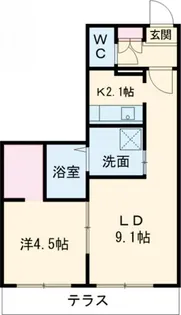 レジーナ豊里【1階】の間取り